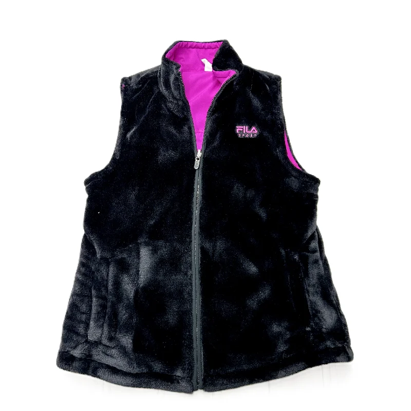 Vest Faux Fur & Sherpa By Fila In Black, Size: M