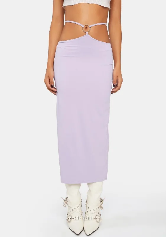 Women's Sporty Chic Clothes Polished Style Deals Lavender O-Ring Maxi Skirt