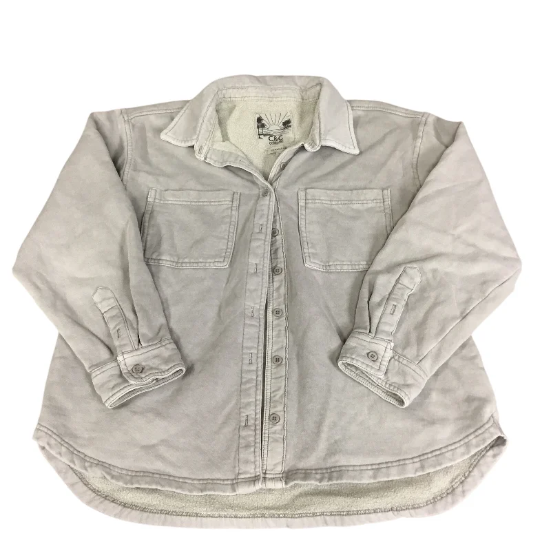 Jacket Shirt By C And C In Grey, Size: S