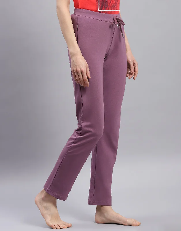 Stylish Women's Apparel Special Offers Women Mauve Solid Regular Fit Lower