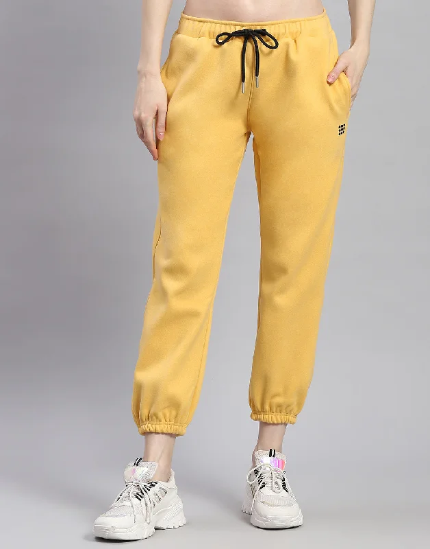 Women's Transitional Apparel Spring Offer Women Yellow Solid Regular Fit Winter Lower