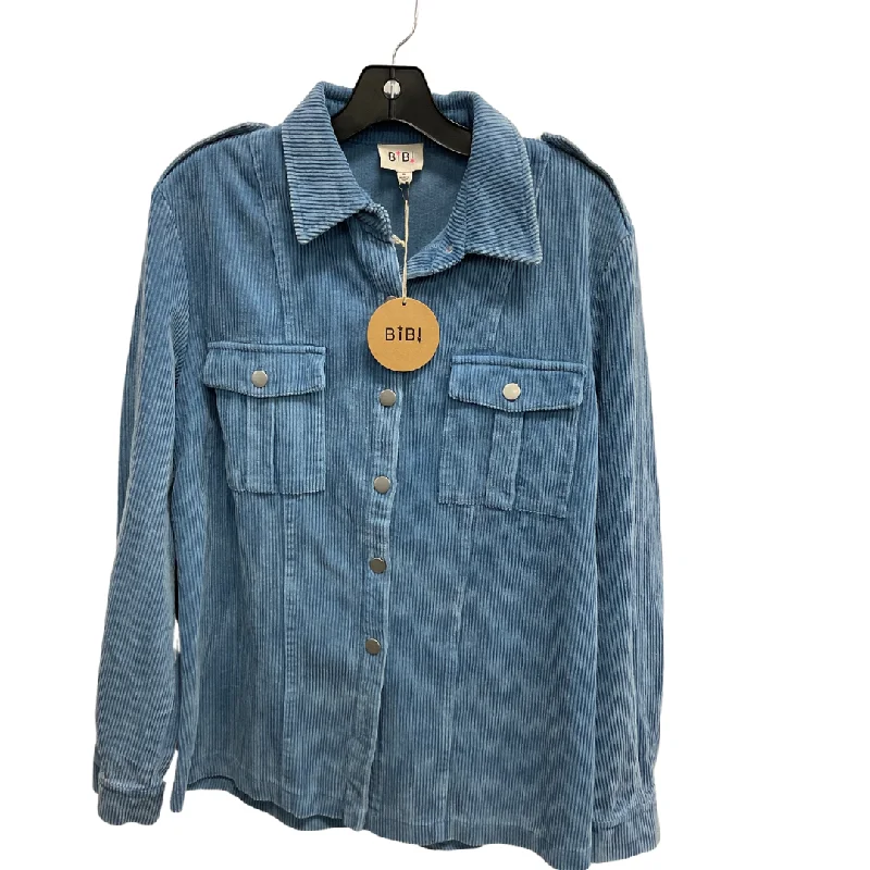 Jacket Shirt By Bibi In Blue, Size: M