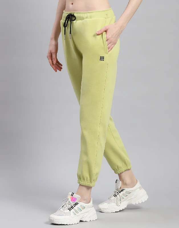 Women's Trendy Activewear Apparel Seasonal Picks Women Green Solid Regular Fit Winter Lower