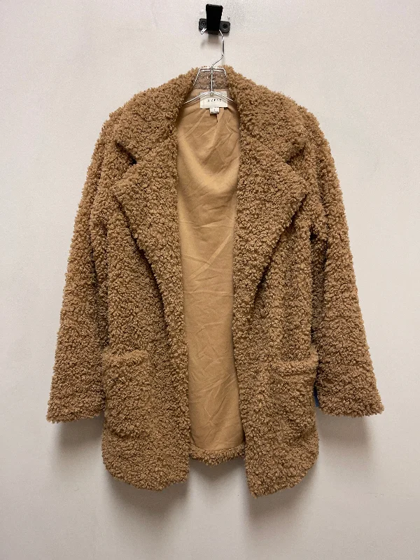 Coat Faux Fur & Sherpa By Hyfve In Brown, Size: S