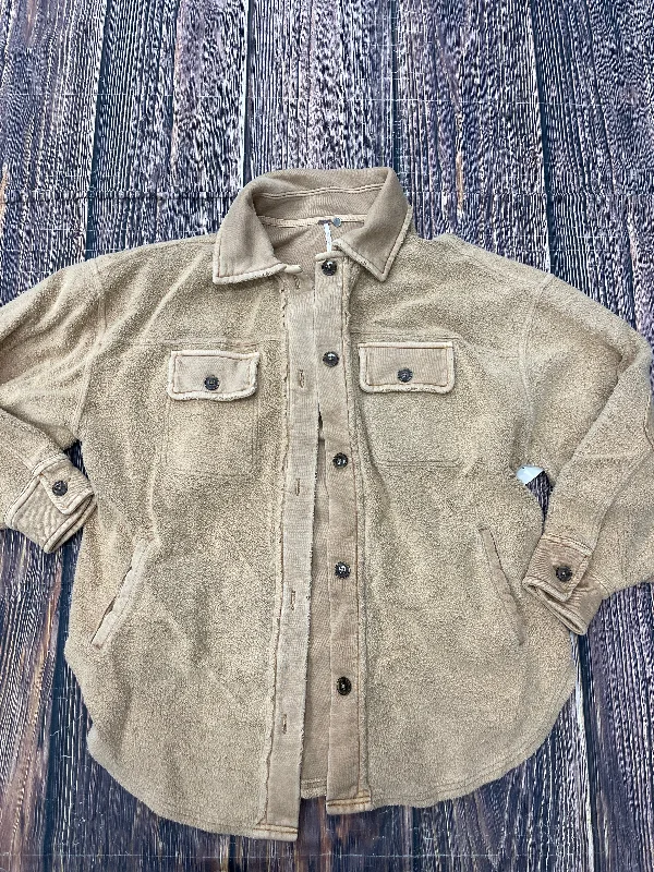 Jacket Shirt By Free People In Tan, Size: Xs