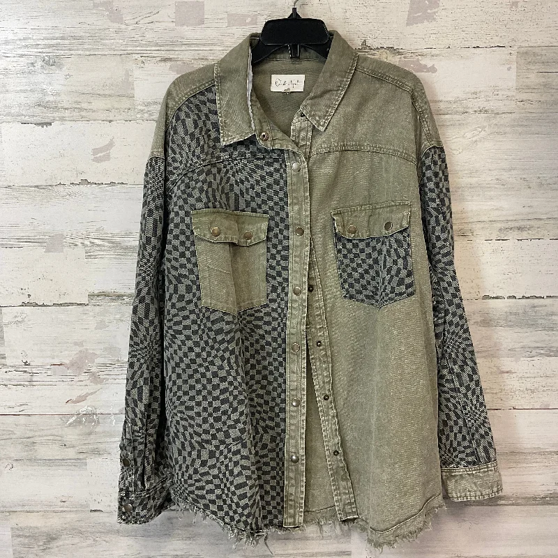 Jacket Shirt By Oli & Hali In Green, Size: L