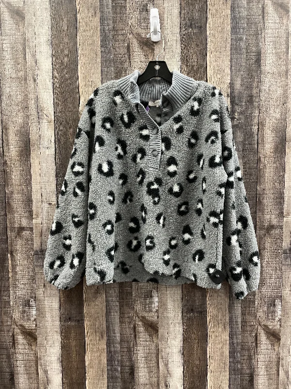 Jacket Fleece By Loft In Animal Print, Size: L