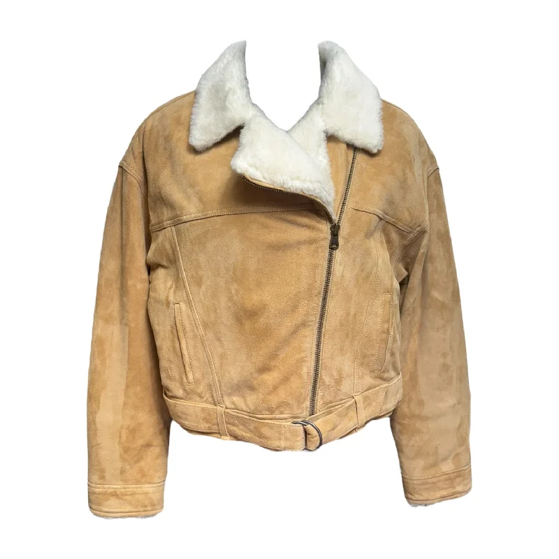 Goat Leather Sherpa Jacket By Levis In Tan, Size: Xs