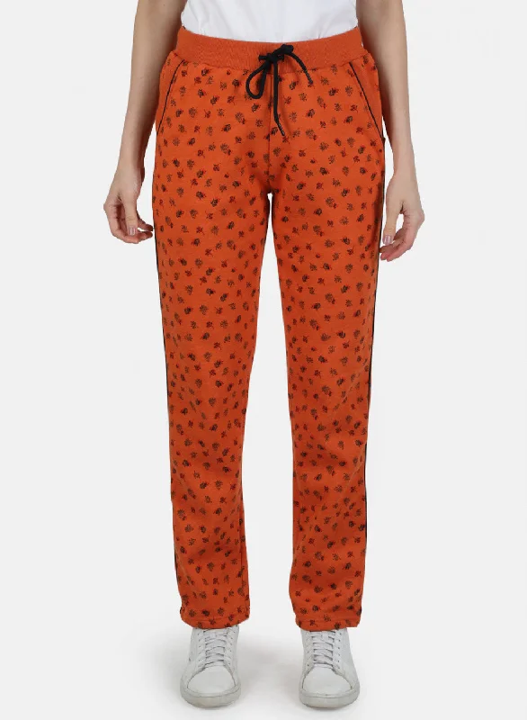 Women's Trendy Clothing Weekend Exclusive Women Orange Printed Winter Lower