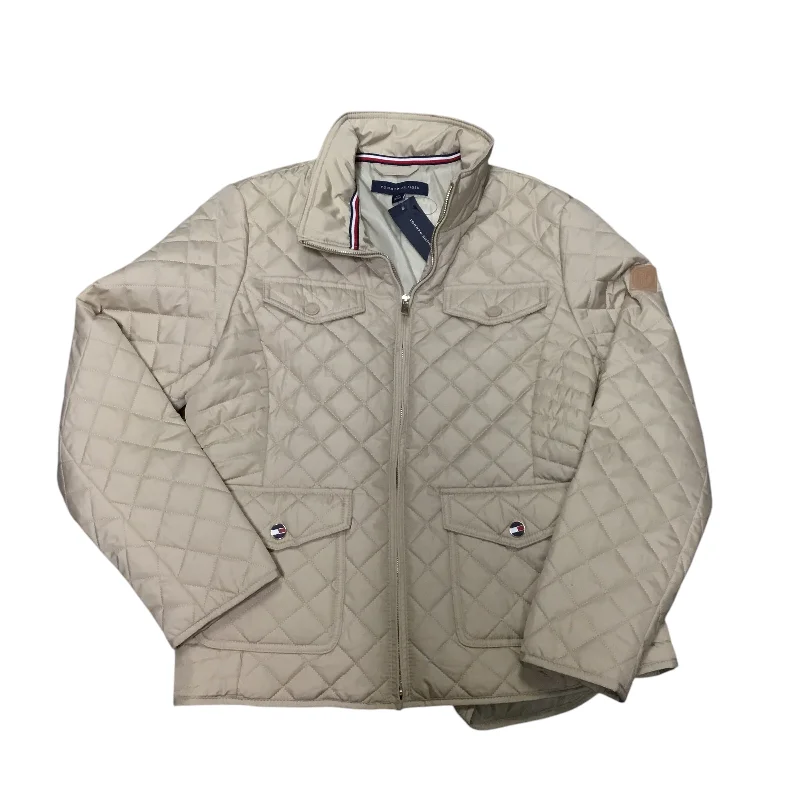 Jacket Puffer & Quilted By Tommy Hilfiger In Beige, Size: L