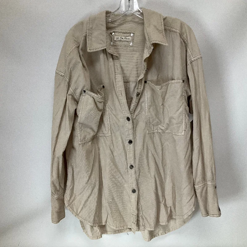 Jacket Shirt By Free People In Tan, Size: M