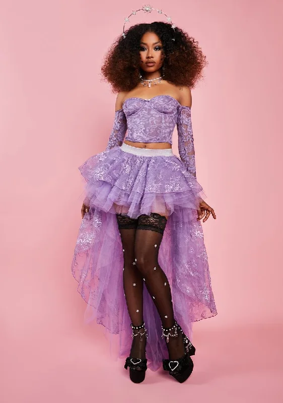 Women's Weekend Outfit Budget Friendly Lavender Nymph Princess Tulle Skirt