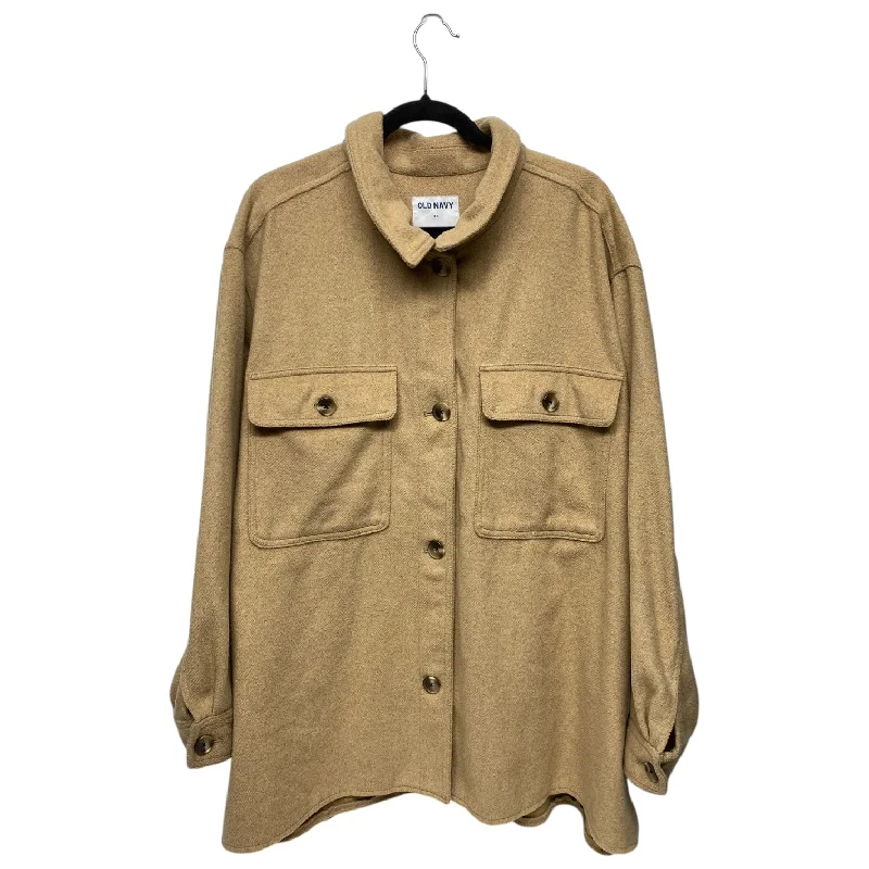 Jacket Shirt By Old Navy In Tan, Size: Xxxl