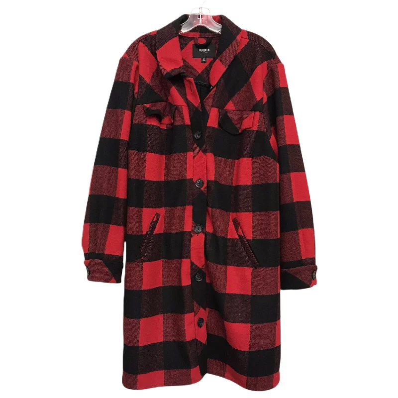 Jacket Shirt By Torrid In Plaid Pattern, Size: 3x