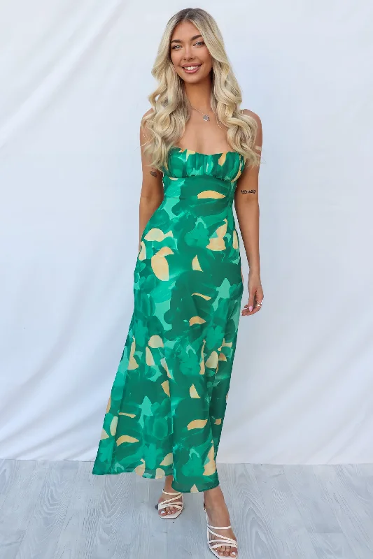 Women's Holiday Apparel Summer Deals July Maxi Dress - Green