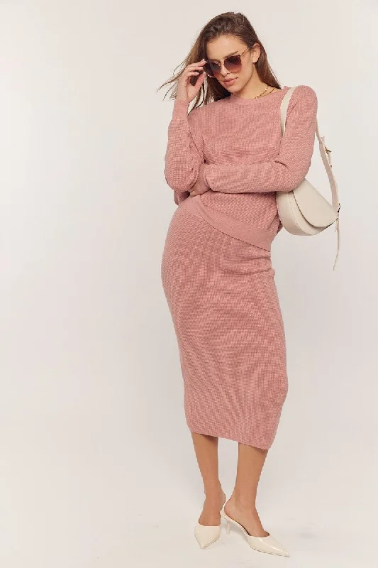 Women's Comfy Attire For Lounging Step Ahead, Lead The Trend Waffle textured sweater set