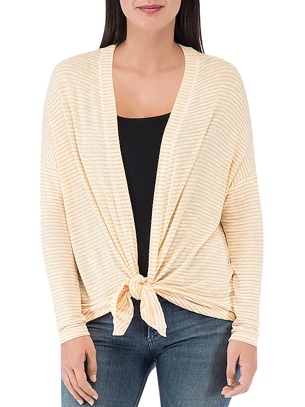 Women's Cozy Outfit For Lounging Contemporary Chic Promotions Womens Striped Open Front Cardigan Sweater