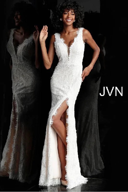 Timeless Women's Garments Bid Farewell To The Old Season Jovani 60595 Long Wedding Dress