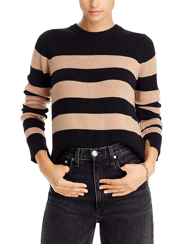 Women's Resort Attire Snag Fabulous Fashion Bargains Womens Ribbed Trim Striped Crewneck Sweater