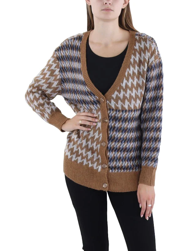 Women's Outerwear Apparel Trendy Pulse Enzo Cardi Womens Cardigan Ribbed Button-Up