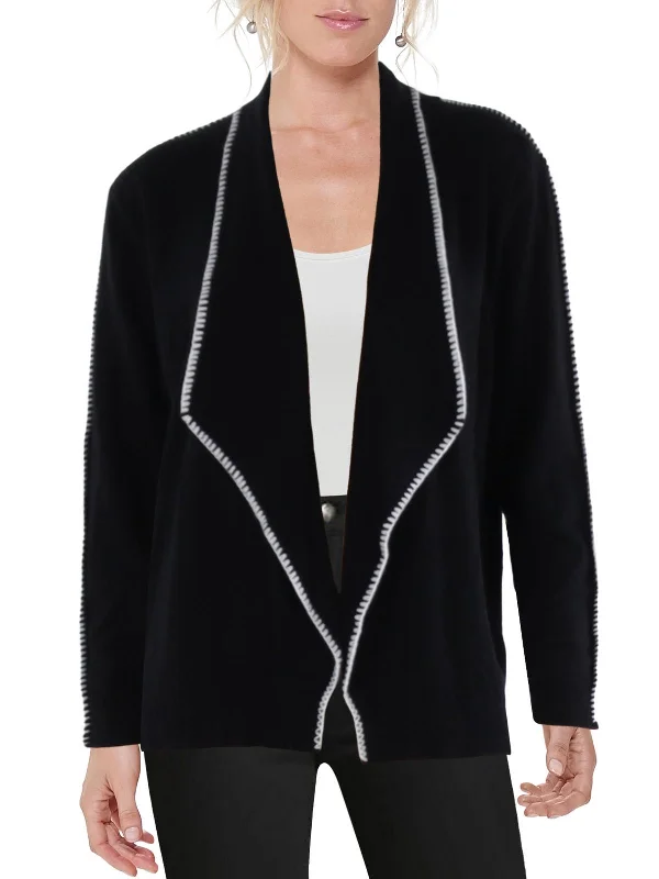 Vintage-Inspired Women's Apparel Premium Style Womens Whipstitch Open Front Cardigan Sweater