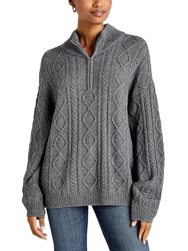 Casual Apparel For Women Seasonal Clearance Dakota Womens Cable Knit 1/4 Zip Pullover Sweater