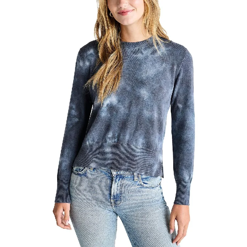 Women's Seasonal Garments Trend Alert Womens Ribbed Trim Printed Crewneck Sweater