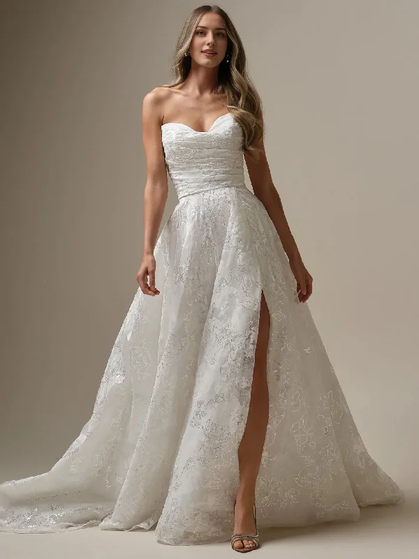 Affordable Women's Garments Catch Every Fashion Trend Wedding Dress A-Line Strapless Sweetheart Neckline Sleeveless Bridal Gown Formal Wear Dress