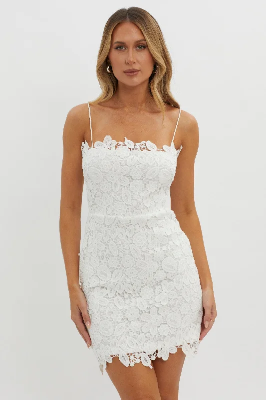 Chic Clothing For Women Dive Into Trendy Styles Reinhart Cami Strap Crochet Lace Dress White