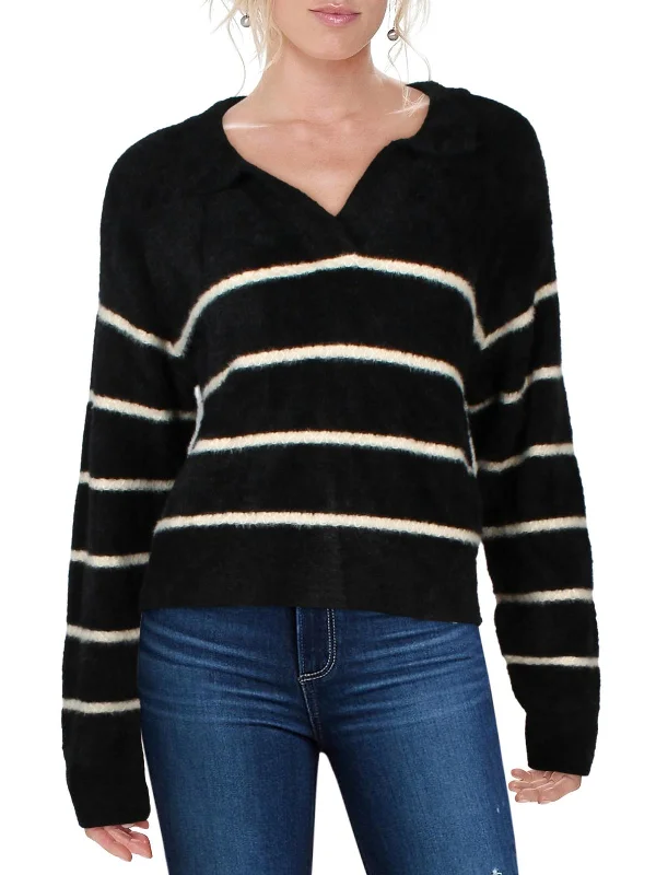 Elegant Clothing For Women Seasonal Style Discounts Monique Womens Fleece Striped Pullover Sweater