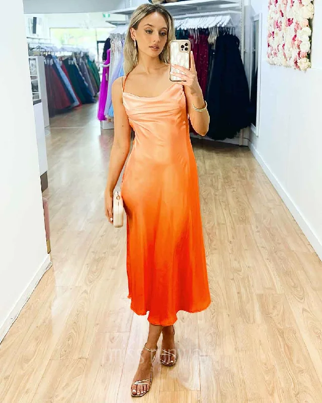 Women's Formal Event Attire Exclusive Discounts Serenity Midi Dress - Ombre Orange