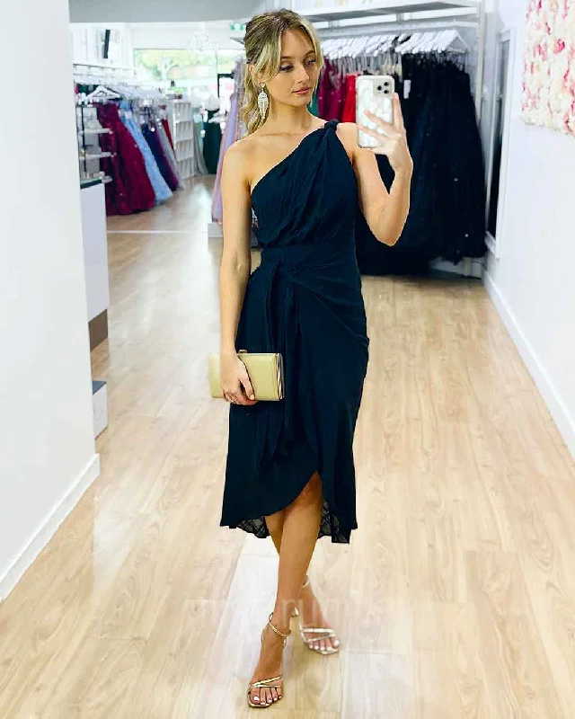 Comfortable Women's Attire Additional Time-Limited Offers Olivia One Shoulder Midi Dress - Black