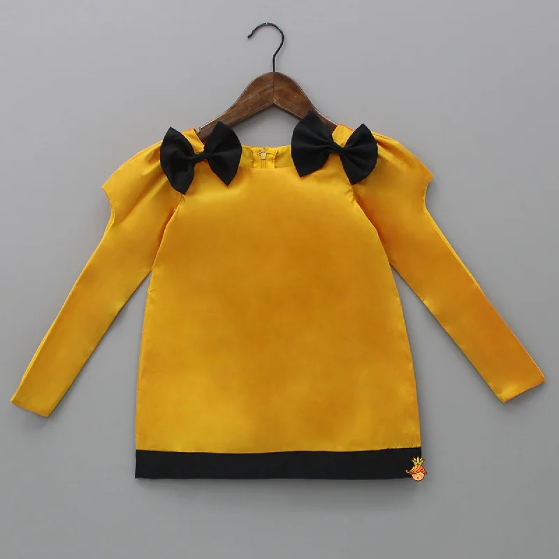 Women's Clothing For Casual Outings Seasonal Picks Mustard Yellow Bowie Dress With Stylish Sleeves