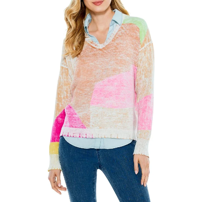 Sustainable Women's Apparel Fresh Styles, Fresh Deals Mosaic Sunrise Womens Cotton Printed Pullover Sweater