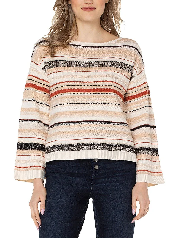 Women's Casual Apparel Step Ahead, Lead The Trend Womens Boat Neck Striped Pullover Sweater