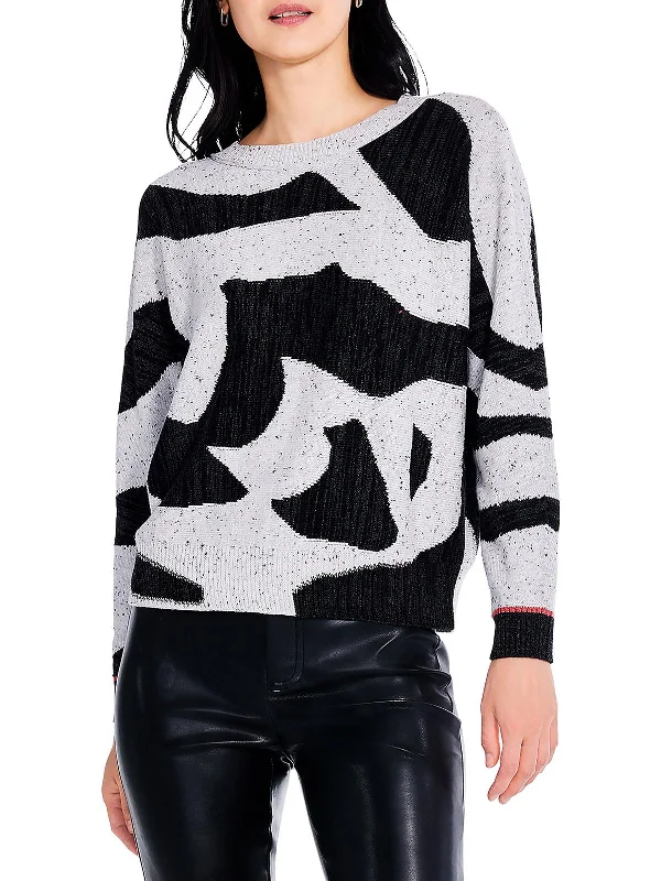 Women's Night-Out Outfit Daily Deals Womens Printed Dolman Pullover Sweater