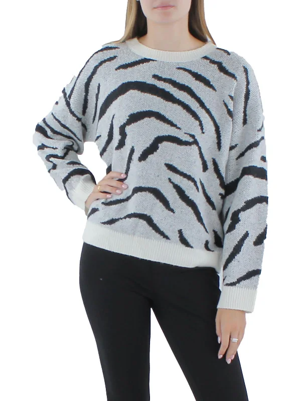 Women's Clothing Sets End Of Season Sale Derby Zebra Womens zebra Acrylic Pullover Sweater