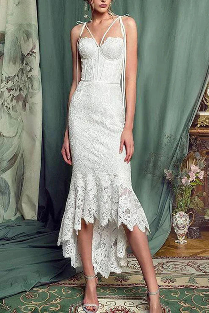 Women's Athletic Clothes Urban Style Promotions Elegant Lace Off White Sheath Bride Dresses