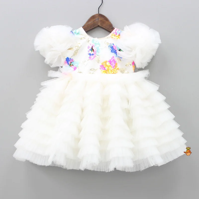 Women's Outerwear Garments Casual Fashion Colourful Sequins Embellished White Fancy Dress