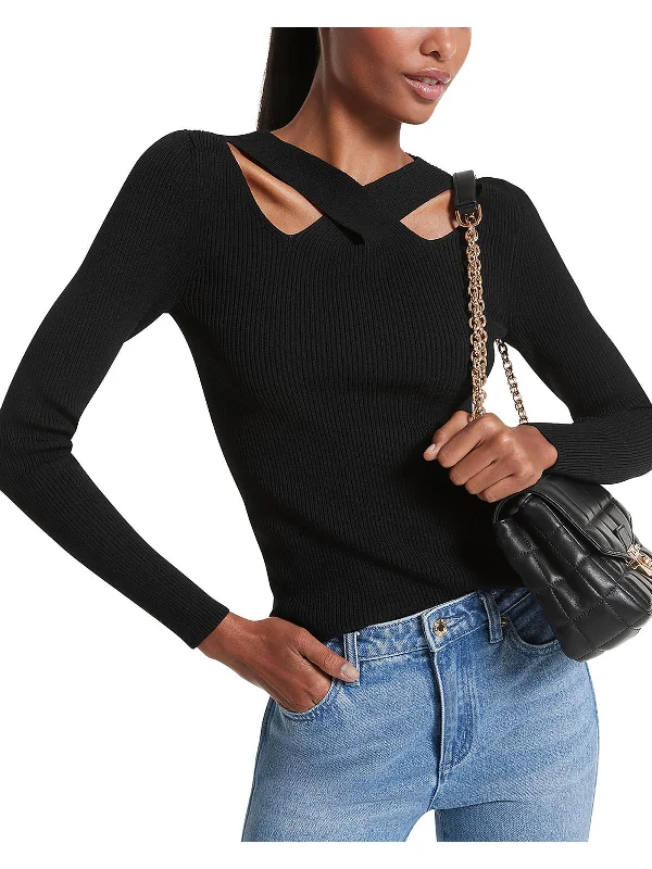 Women's Athletic Outfit Sustainable Fashion Extravaganza Womens Cutout Zipper Pullover Sweater