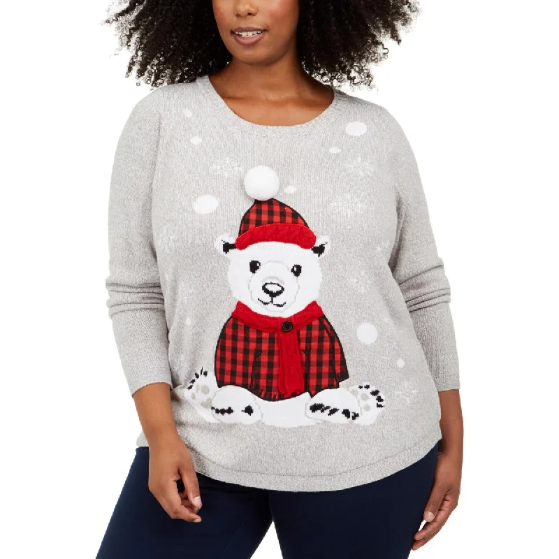 Comfortable Women's Clothes Exclusive Fashion Deals Plus Buffalo Bear Womens Plaid Festive Christmas Sweater