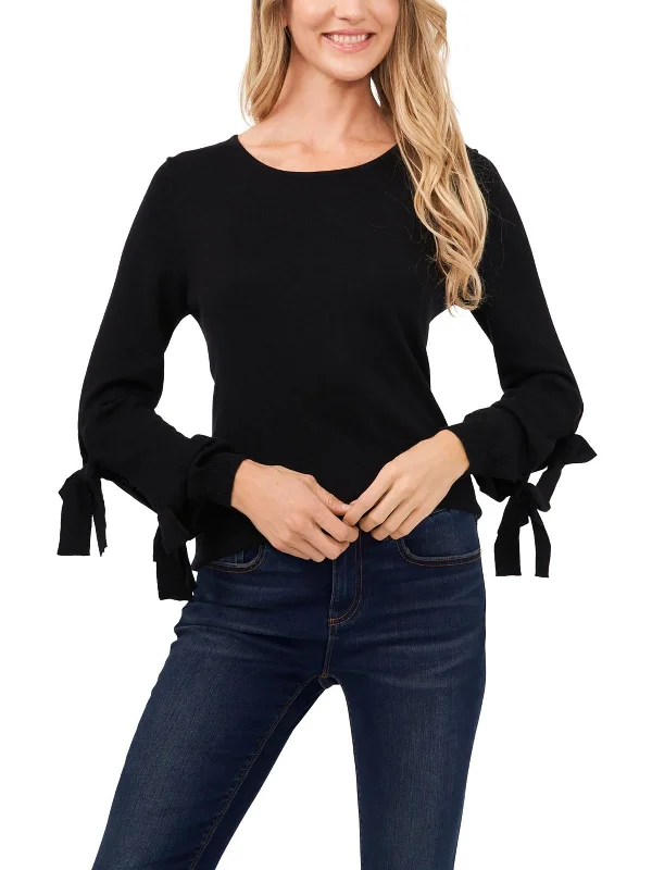 Sustainable Women's Clothing Casual Fashion Womens Cotton Blend Tie Sleeve Pullover Sweater