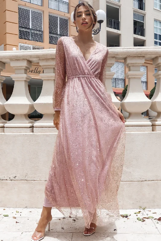 Women's Transitional Clothes Unleash Your Style Gabrielle Glitter Gown - Blush Pink