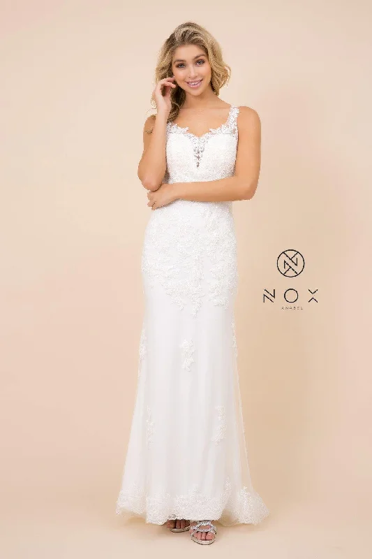 Women's Clothing For Holiday Travel Massive Selection Sale Fitted Long Lace Applique Wedding Dress Formal