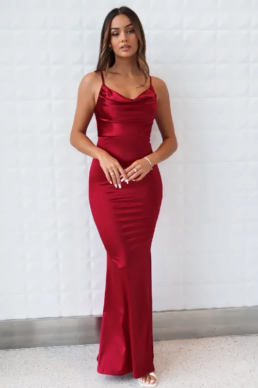 Women's Seasonal Clothes Exclusive Discounts Hollywood Formal Gown - Wine Red