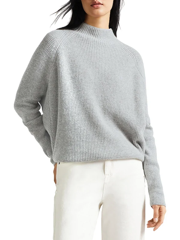 Fashionable Women's Clothes Hot Styles Womens Ribbed Mock Neck Pullover Sweater