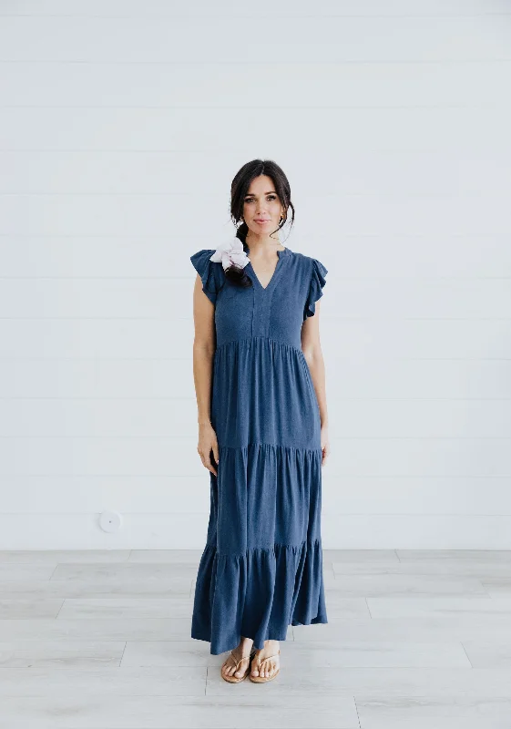 Women's Functional Outdoor Garments Final Sale Ettie modest maxi dress in peacock blue