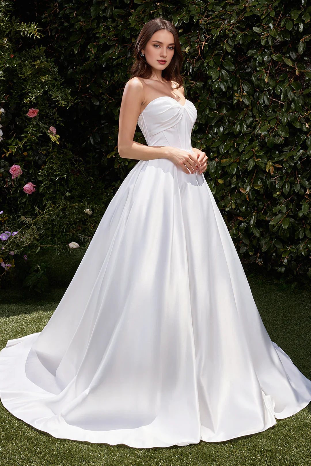 Women's Clothes Effortless Style, Endless Impact Satin long strapless wedding dress