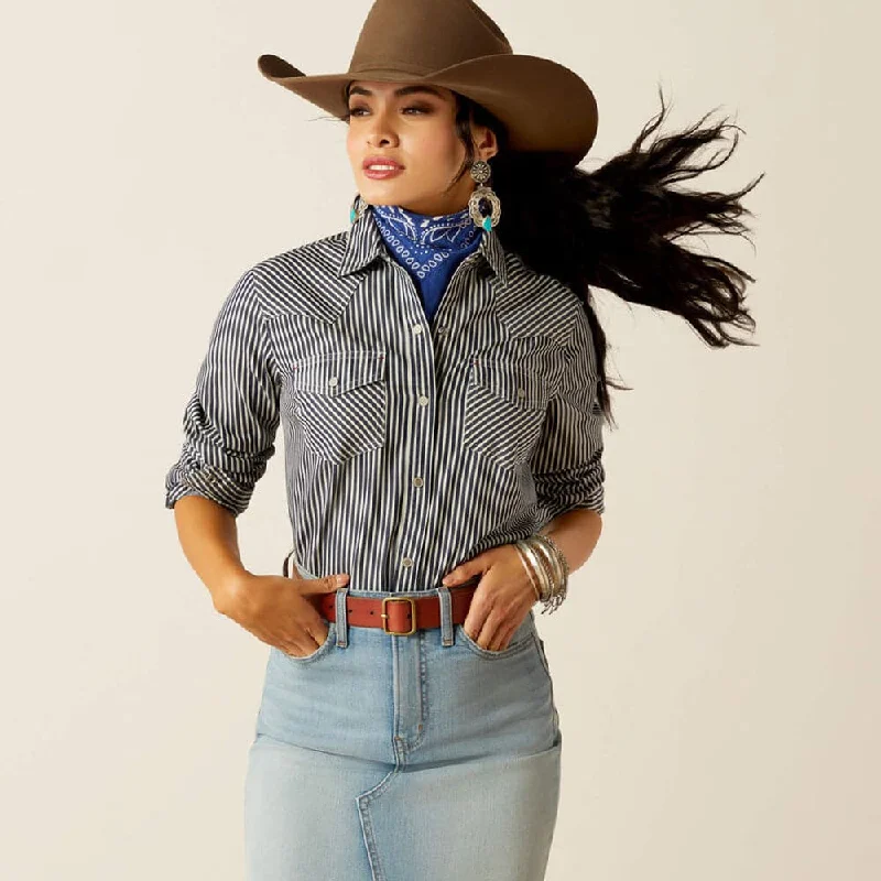 Trend Forward Threads Ariat P30418 Women's Railroad Stripe Western Shirt