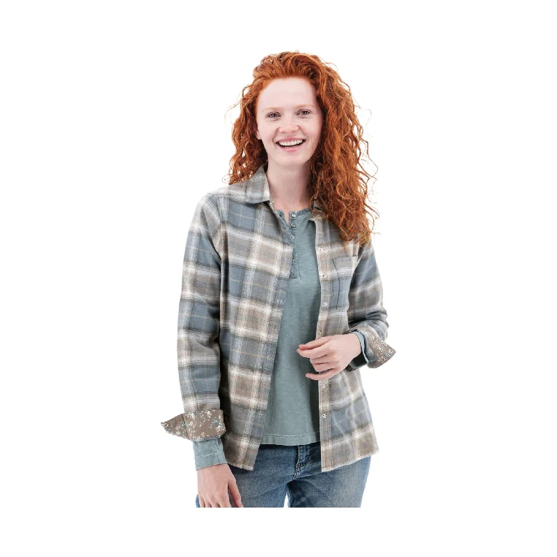 Trendy Styles Old Ranch Women's Aveline Organic Flannel Shirt - Smoke Blue - ONLINE STORE CREDIT/EXCHANGE ONLY